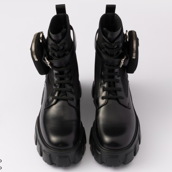 Prada 
Monolith leather and Re-Nylon boots with pouch - Picture 2 of 9